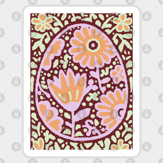 Groovy Floral Egg | Retro Spring Graphic Sticker by TuncGK